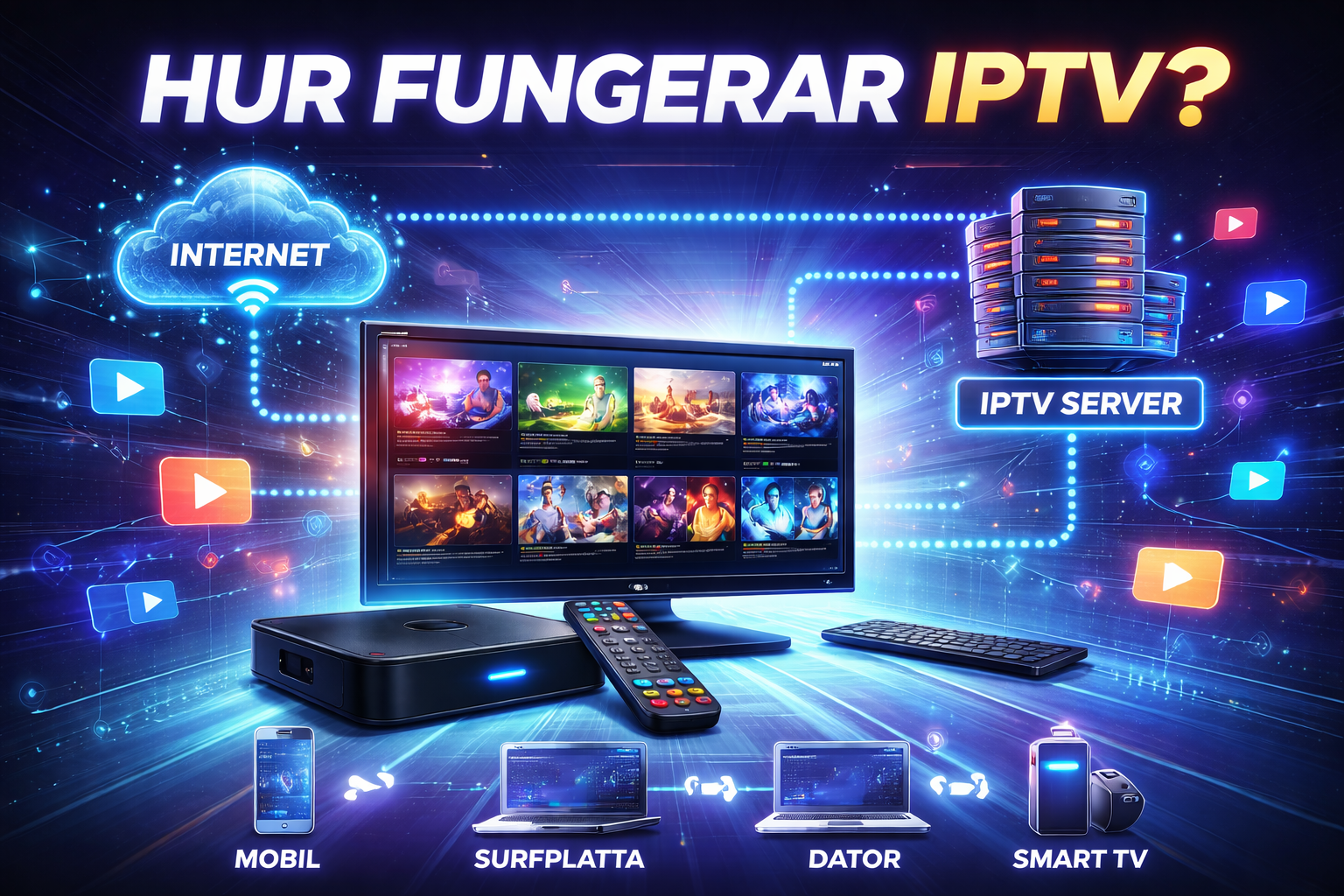 vad är iptv och hur fungerar iptv streaming via internet och smart tv