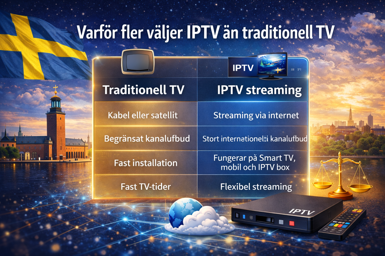 är iptv lagligt i sverige jämförelse mellan traditionell tv och bästa iptv streaming i iptv sverige
