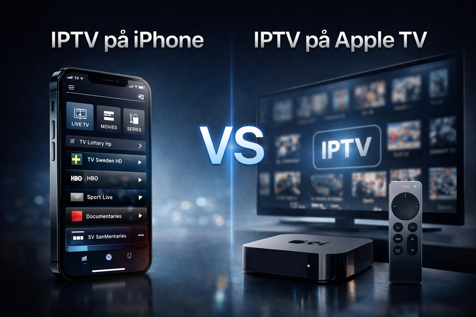 iptv på iphone vs iptv apple tv jämförelse med bästa iptv app iphone och apple tv streaming