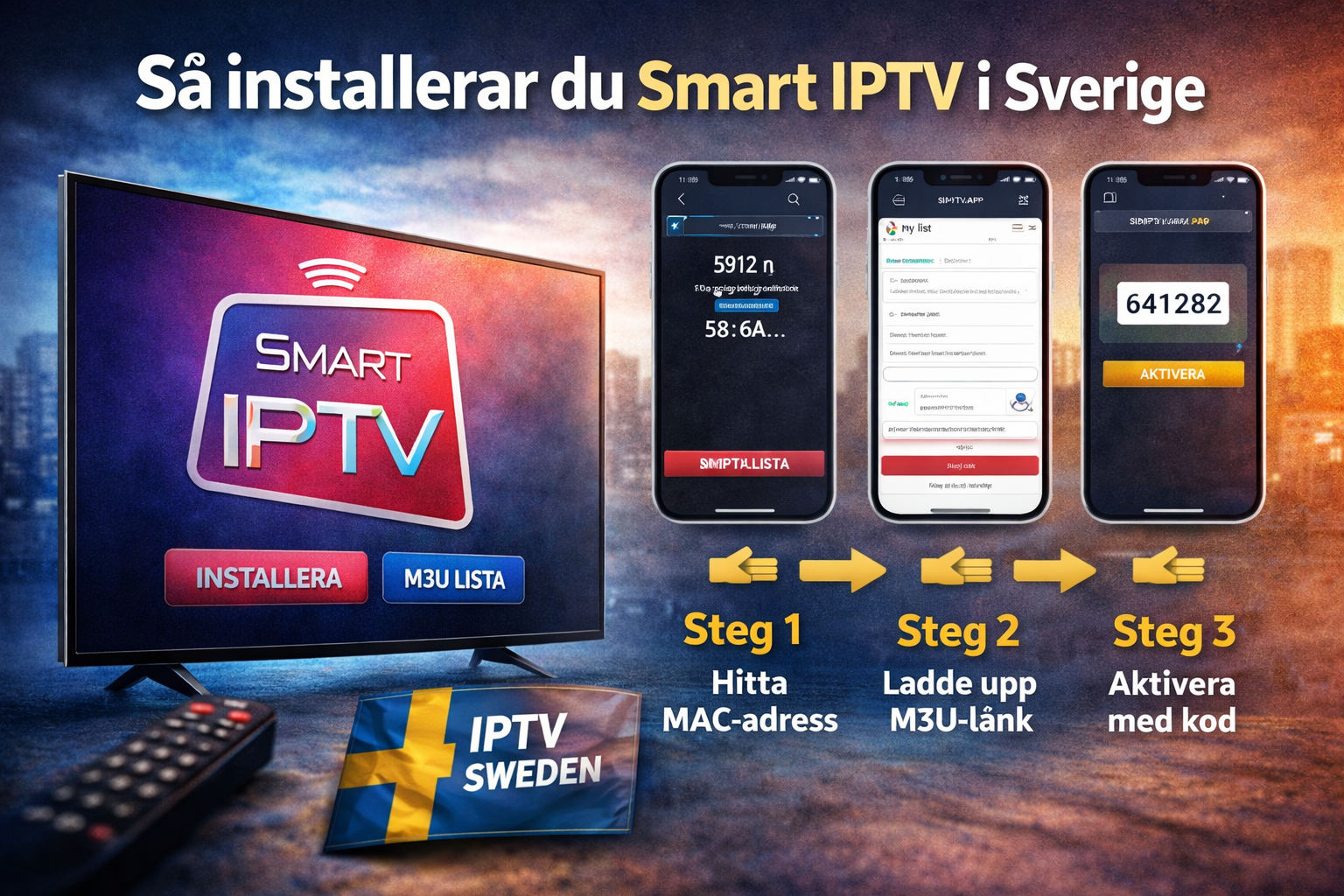 Hur man installerar Smart IPTV och streamar svensk IPTV på Samsung och LG Smart TV
