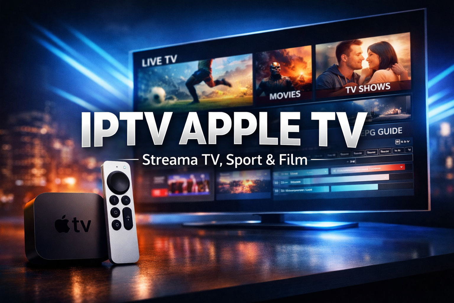 iptv apple tv enkel guide 2026 med iptv player live tv epg filmer och stabil iptv streaming