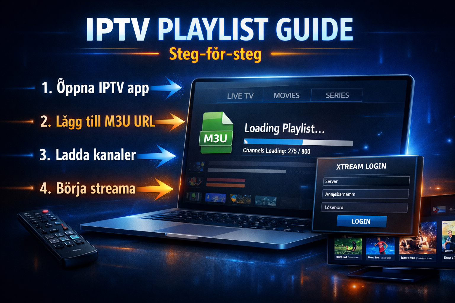 iptv playlist guide steg för steg med m3u url och xtream iptv setup