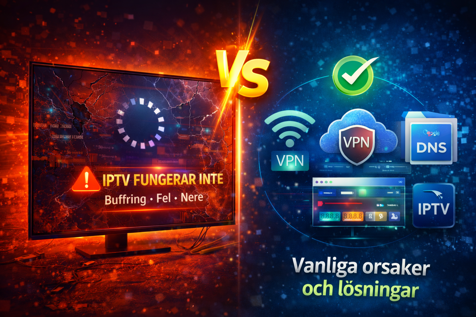vanliga orsaker till iptv problem som vpn dns och internet fel samt lösningar