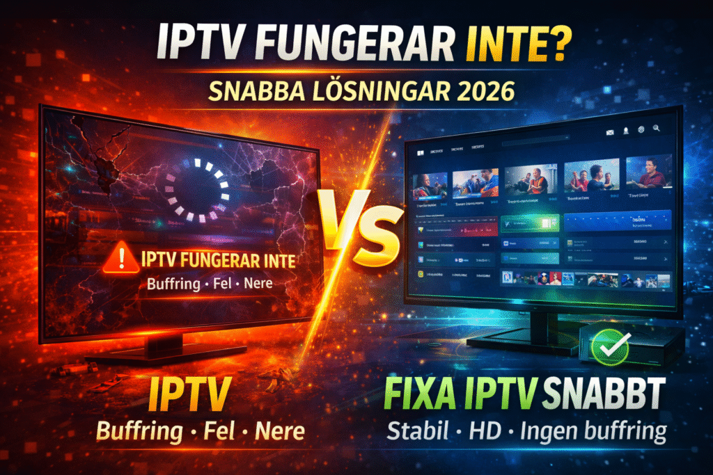 iptv fungerar inte guide med lösningar för buffring fel och iptv nere i sverige