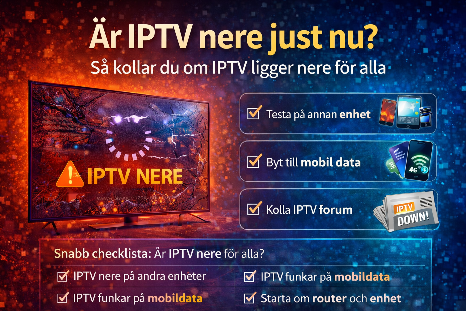hur man kollar om iptv ligger nere eller om problemet är lokalt