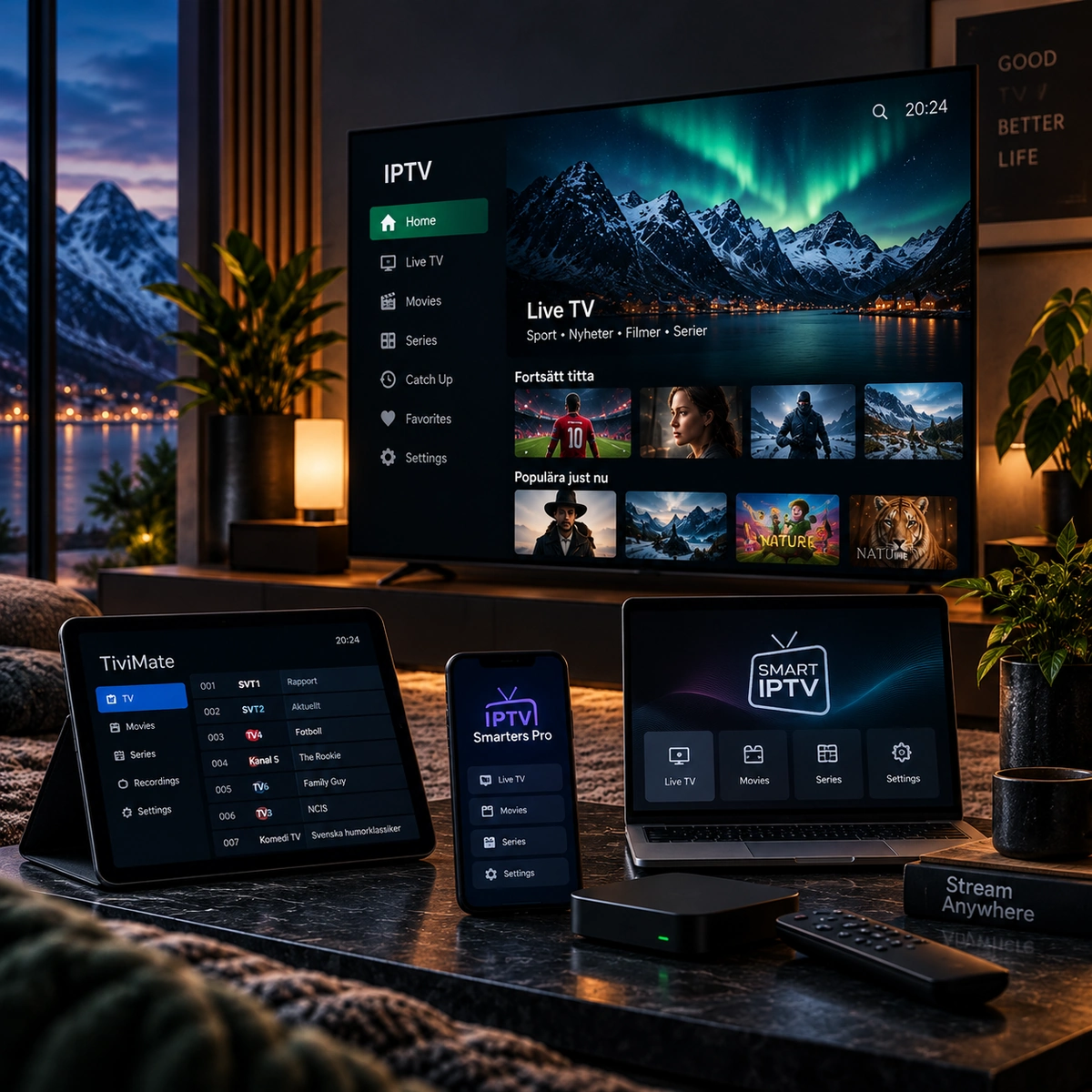 IPTV player på TV surfplatta mobil och streaming-enhet