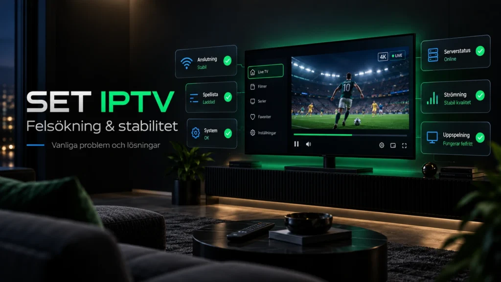 SET IPTV felsökning för stabil streaming, playlist och internetanslutning